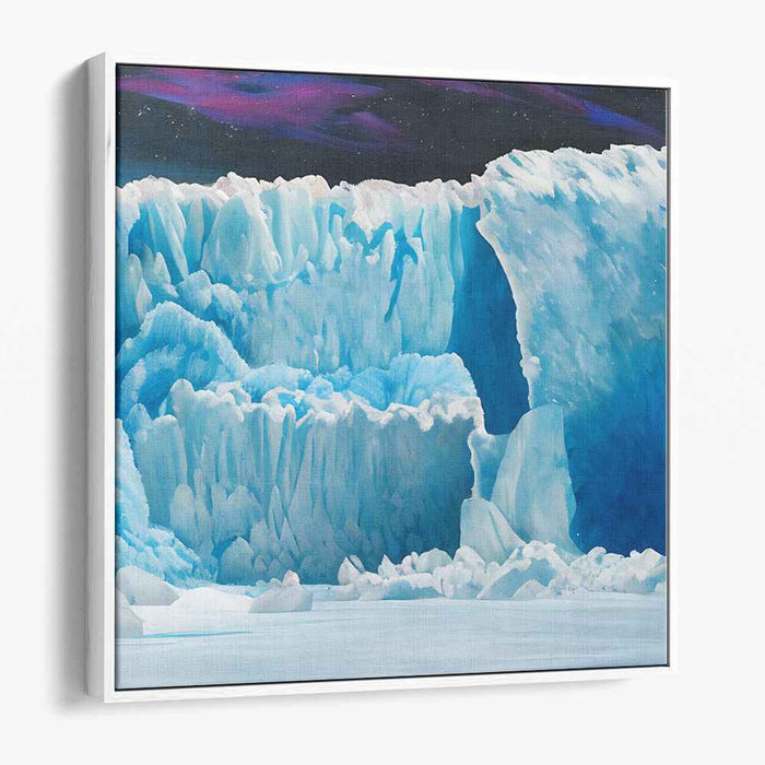 Frozen Dusk Mirage: Twilight Iceberg Canvas Art Print