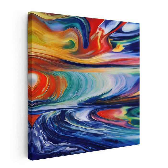 Whispers Of Tomorrow: Abstract Fluid Landscape Canvas Art Print