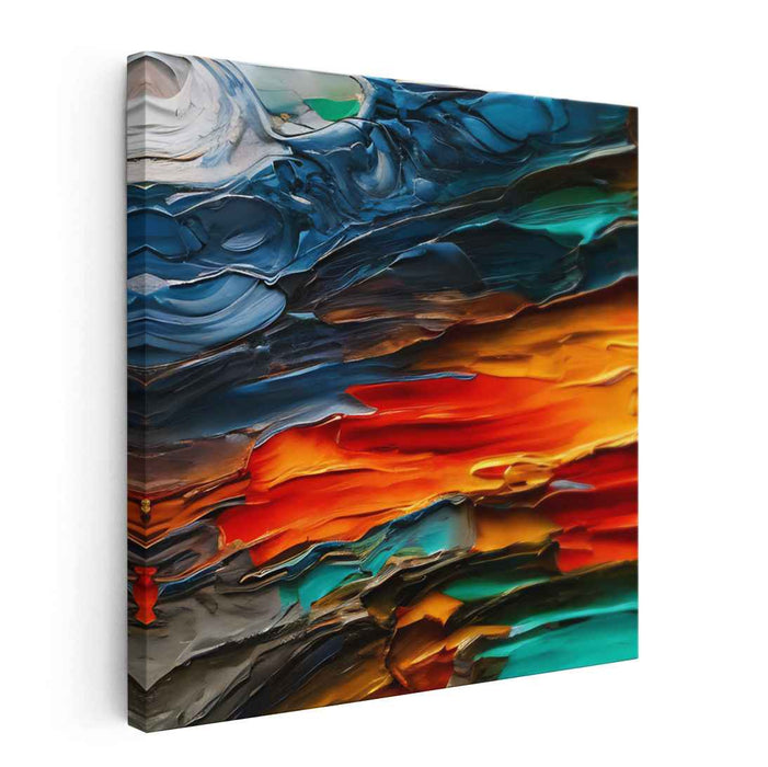 Unveiled Emotions Gallery Display: Abstract Expressionist Canvas Art Print
