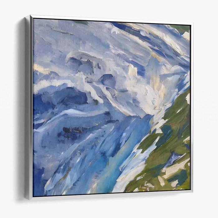Fluctuating Hues of Nature: Dynamic Blue and Green Impressionist Landscape Canvas Art Print
