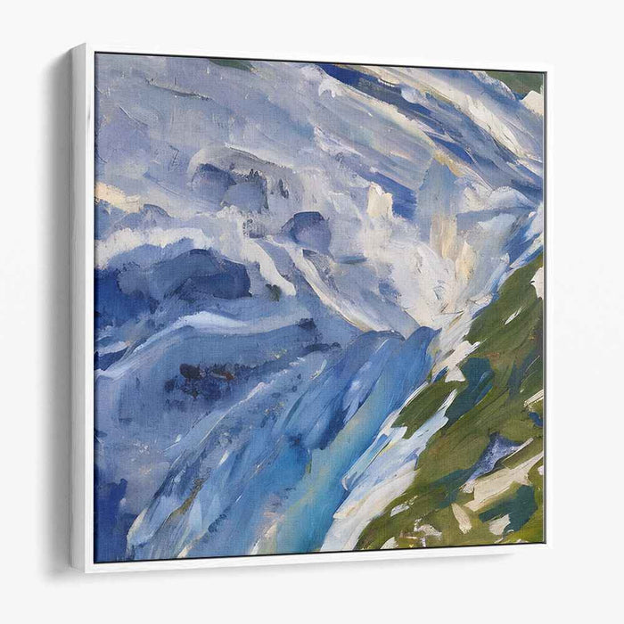 Fluctuating Hues of Nature: Dynamic Blue and Green Impressionist Landscape Canvas Art Print