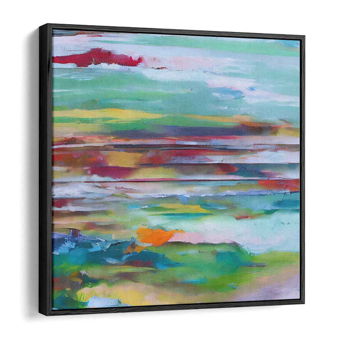 Emerald Vibrations: Abstract Expressionist Green Canvas Art Print