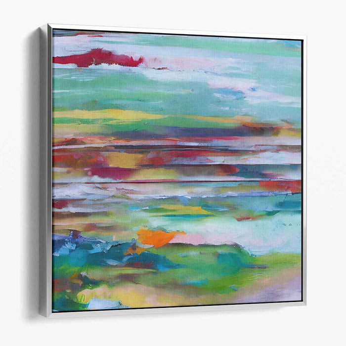 Emerald Vibrations: Abstract Expressionist Green Canvas Art Print