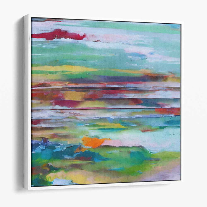 Emerald Vibrations: Abstract Expressionist Green Canvas Art Print
