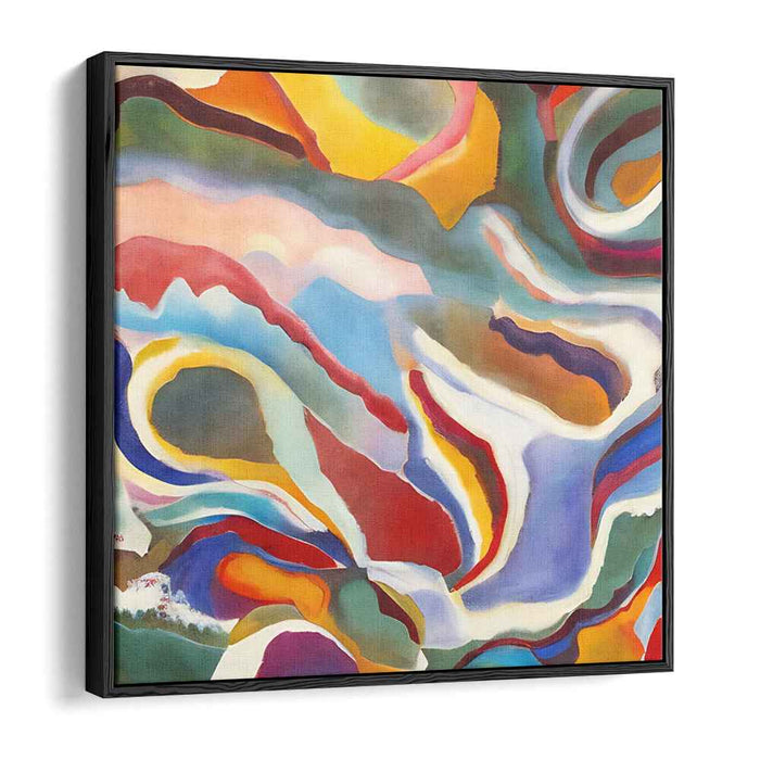 Oceanic Melting Pot: Abstract Expressionist Blue and Orange Canvas Art Print