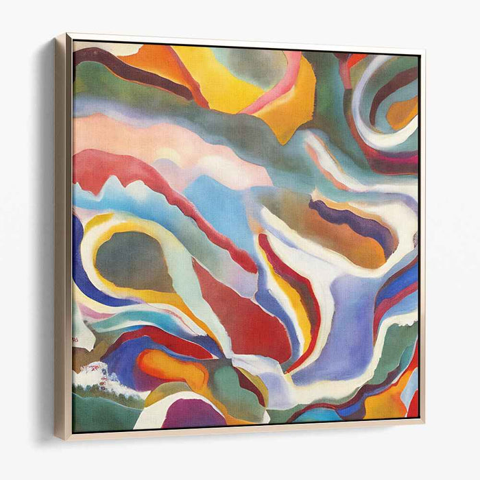 Oceanic Melting Pot: Abstract Expressionist Blue and Orange Canvas Art Print
