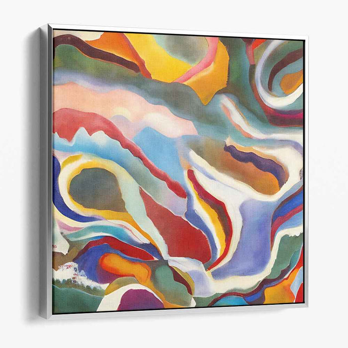Oceanic Melting Pot: Abstract Expressionist Blue and Orange Canvas Art Print