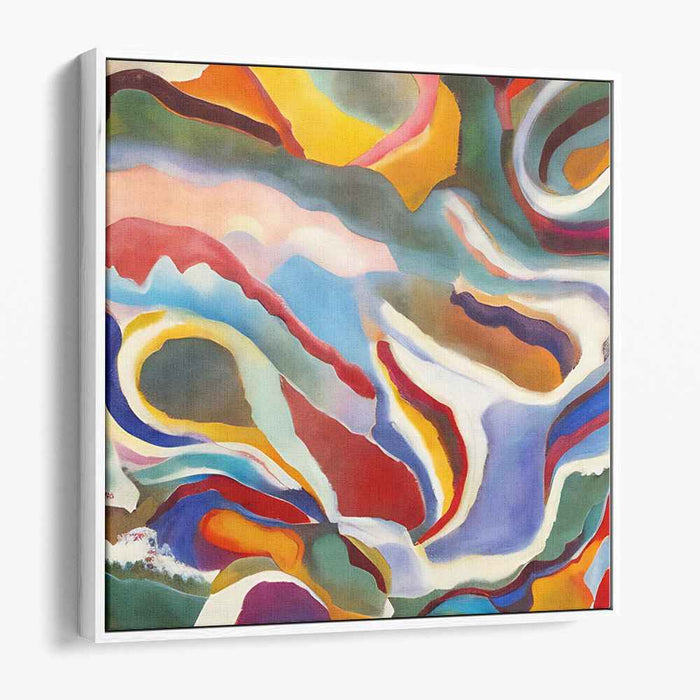 Oceanic Melting Pot: Abstract Expressionist Blue and Orange Canvas Art Print