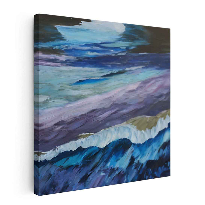 Tumultuous Serenity: Abstract Expressionist Landscape in Blue