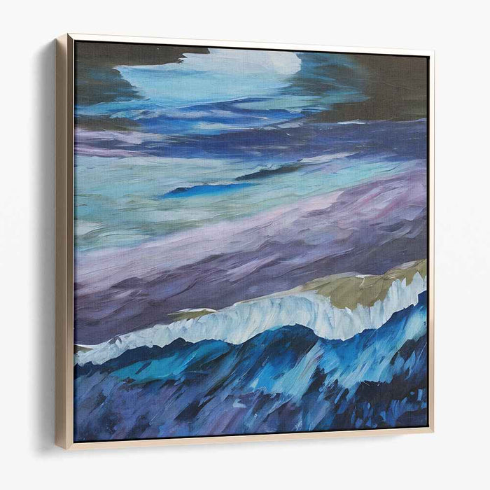 Tumultuous Serenity: Abstract Expressionist Landscape in Blue