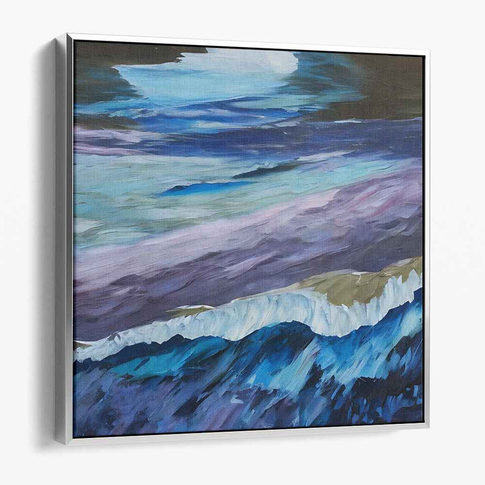 Tumultuous Serenity: Abstract Expressionist Landscape in Blue