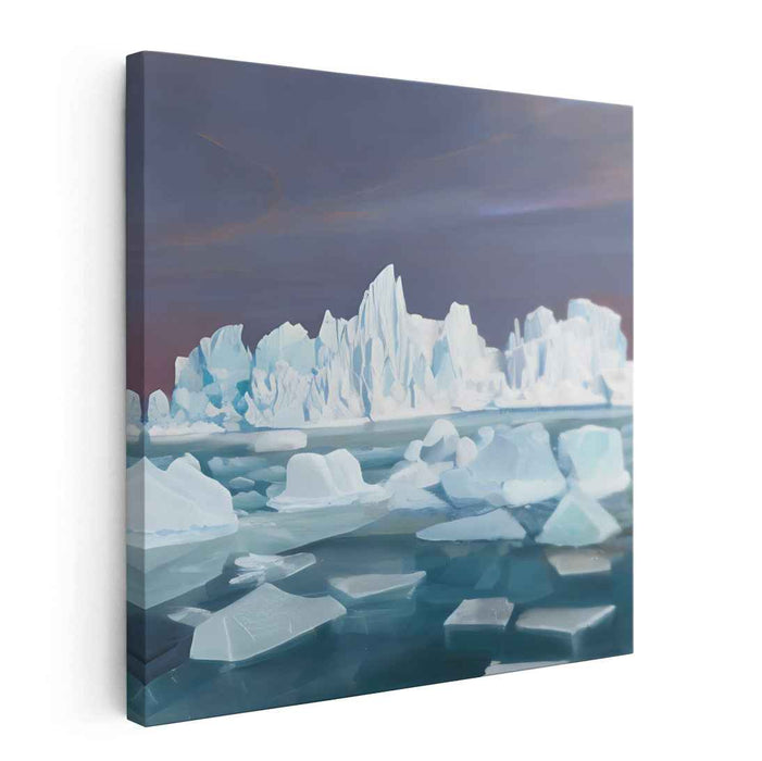 Arctic Serenity: Majestic Iceberg Landscape Canvas Art Print