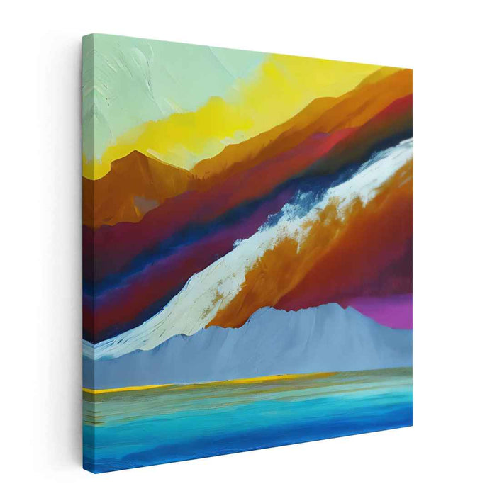 Avalanche of Emotions: Abstract Expressionist Mountain Landscape