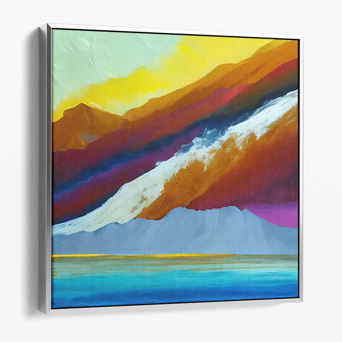 Avalanche of Emotions: Abstract Expressionist Mountain Landscape