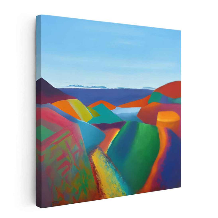 Color Mirage: Abstract Colorful Landscape Canvas Art Print