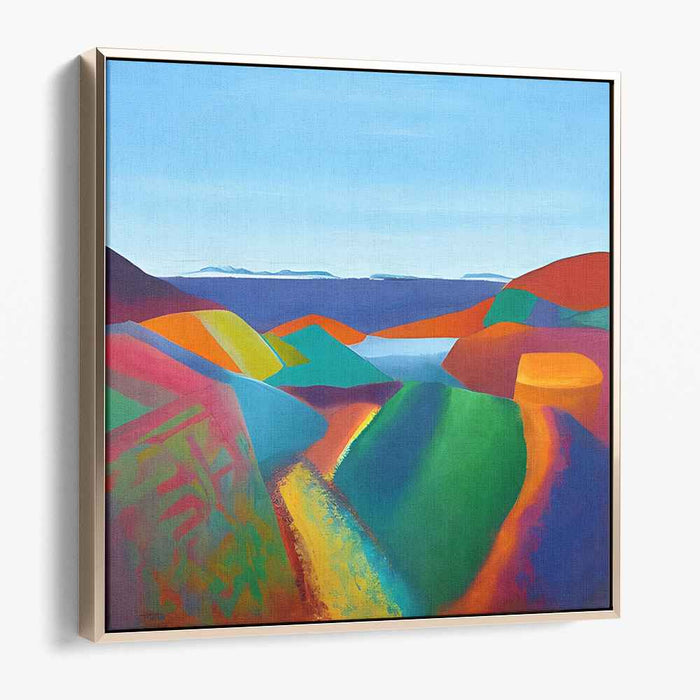 Color Mirage: Abstract Colorful Landscape Canvas Art Print