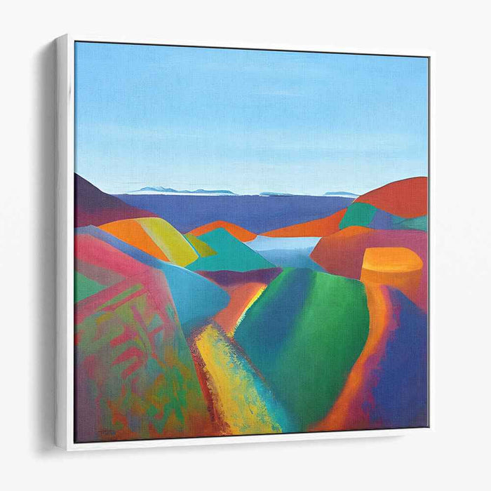 Color Mirage: Abstract Colorful Landscape Canvas Art Print