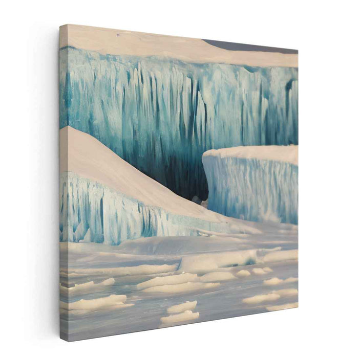 Glacial Frost Serenity: Arctic Ice Landscape Canvas Art