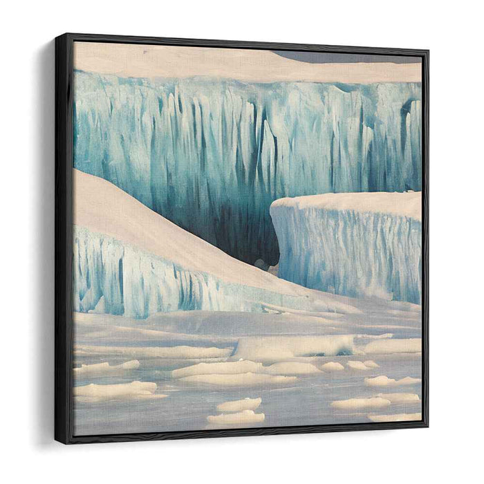 Glacial Frost Serenity: Arctic Ice Landscape Canvas Art