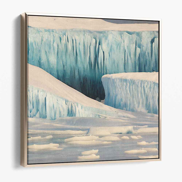 Glacial Frost Serenity: Arctic Ice Landscape Canvas Art