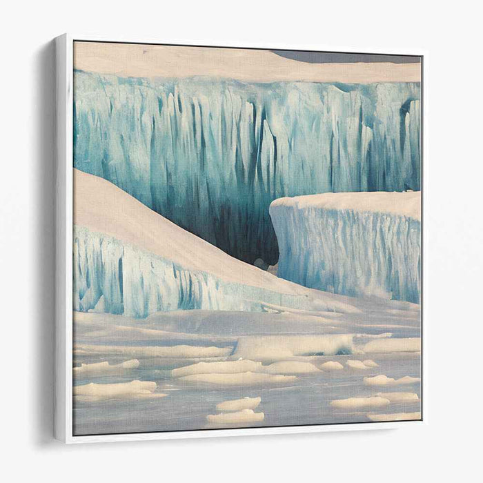 Glacial Frost Serenity: Arctic Ice Landscape Canvas Art