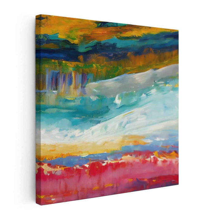 Eternal Echoes Plains: Abstract Expressionist Landscape Canvas Art