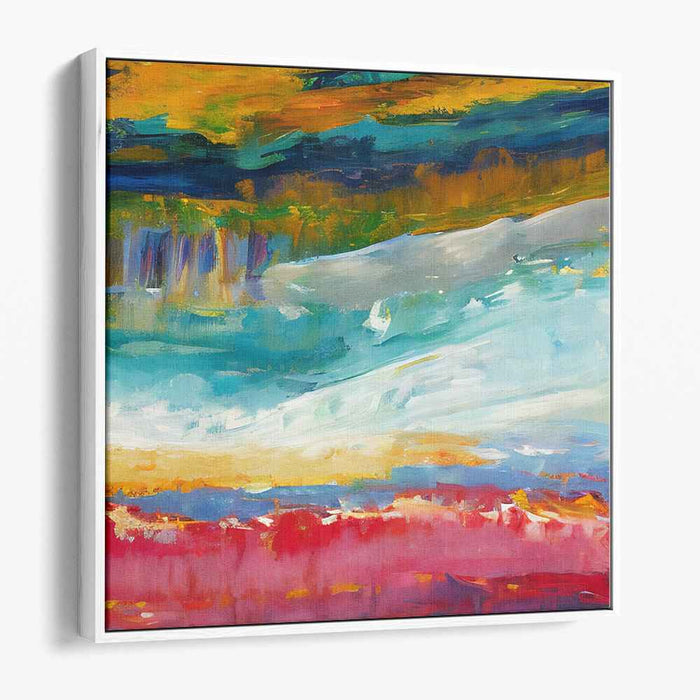 Eternal Echoes Plains: Abstract Expressionist Landscape Canvas Art