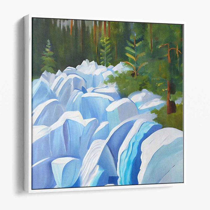 Frozen Wilderness: Contrasting Landscape Canvas Art