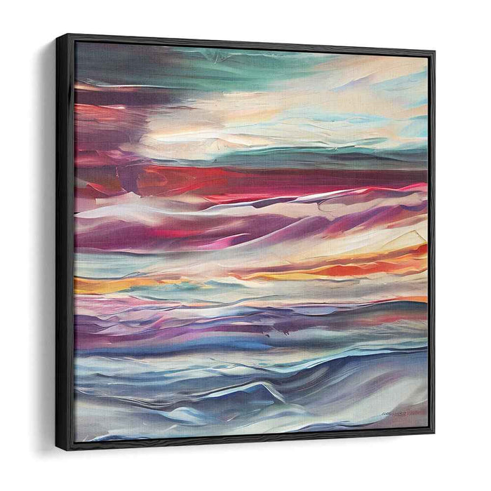Stormy Ocean Palette Dance: Abstract Expressionist Seascape Canvas Art Print