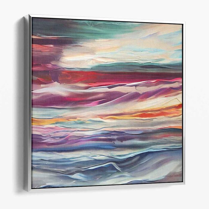 Stormy Ocean Palette Dance: Abstract Expressionist Seascape Canvas Art Print