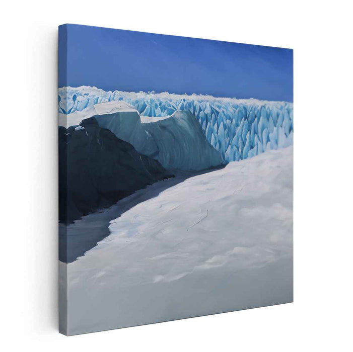 Icy Majesty: Photorealistic Glacier Landscape Canvas Art Print