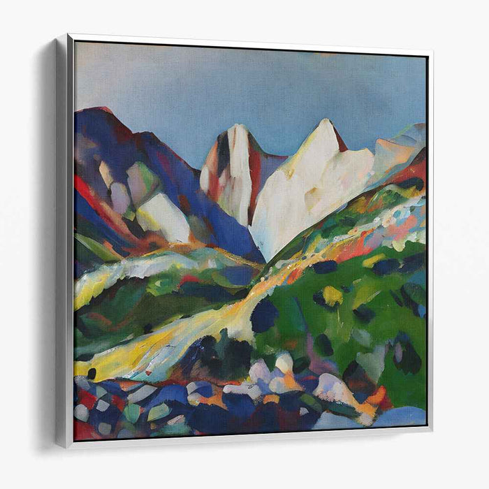 Mountains of Emotion: Abstract Expressionist Mountain Landscape Canvas Art Print
