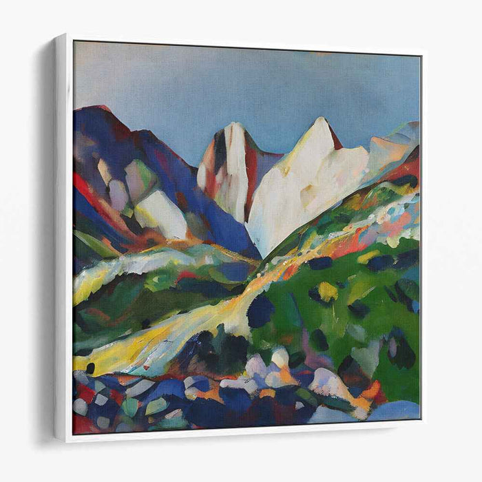 Mountains of Emotion: Abstract Expressionist Mountain Landscape Canvas Art Print