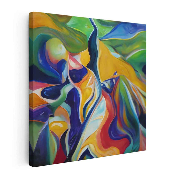 Exuberant Swirls: Abstract Expressionist Color Symphony Canvas Art Print