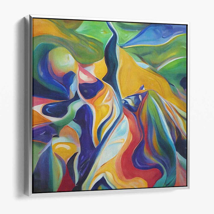 Exuberant Swirls: Abstract Expressionist Color Symphony Canvas Art Print