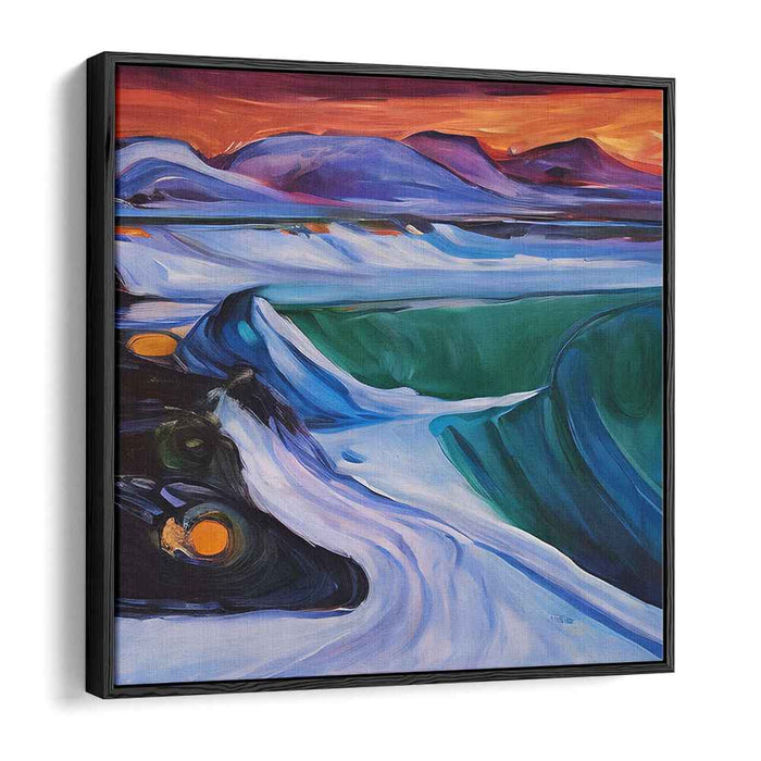 Everchanging Perspectives: Dynamic Landscape in Surreal Hues Canvas Art Print