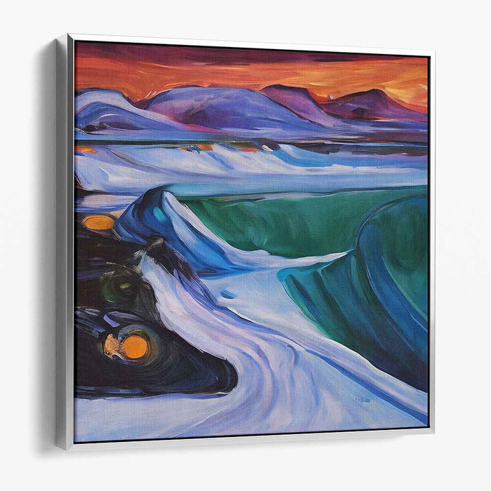 Everchanging Perspectives: Dynamic Landscape in Surreal Hues Canvas Art Print