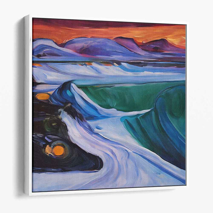 Everchanging Perspectives: Dynamic Landscape in Surreal Hues Canvas Art Print