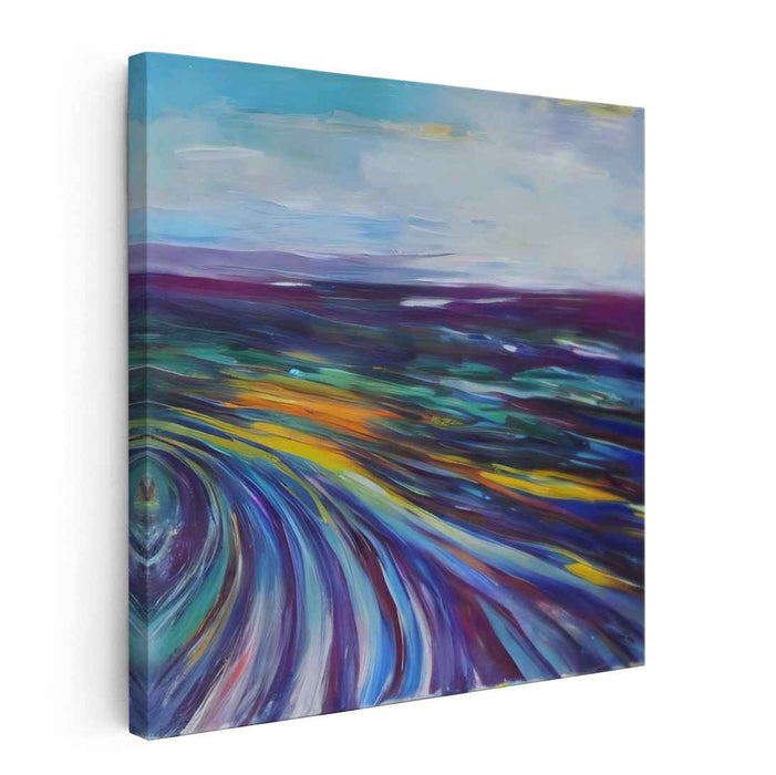 Spectral Eddy: Abstract Expressionist Color Swirl Canvas Art Print