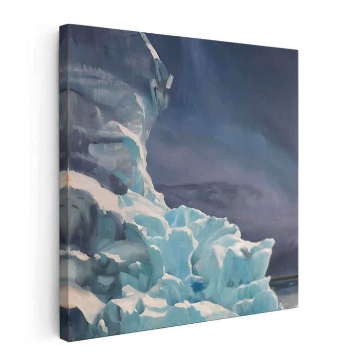 Majestic Ice Formations: Realistic Frozen Landscape Canvas Art Print