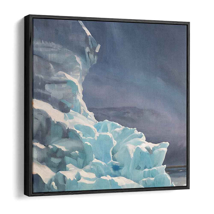 Majestic Ice Formations: Realistic Frozen Landscape Canvas Art Print