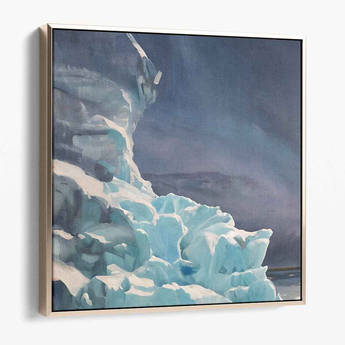 Majestic Ice Formations: Realistic Frozen Landscape Canvas Art Print