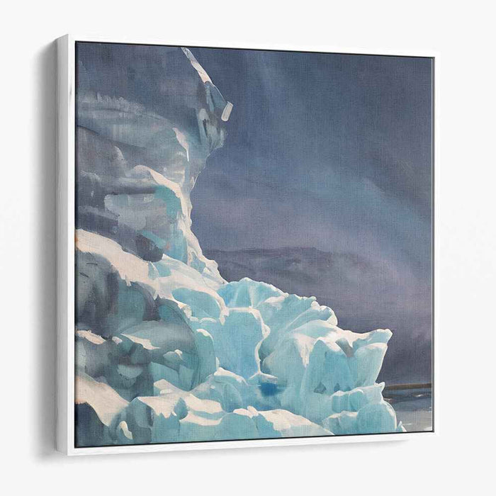 Majestic Ice Formations: Realistic Frozen Landscape Canvas Art Print