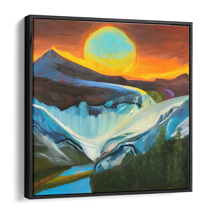 Aqua Peaks Illusion: Surreal Mountain and Waterfall Landscape