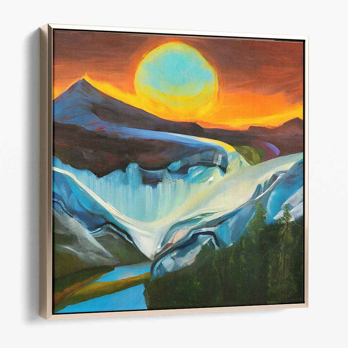 Aqua Peaks Illusion: Surreal Mountain and Waterfall Landscape