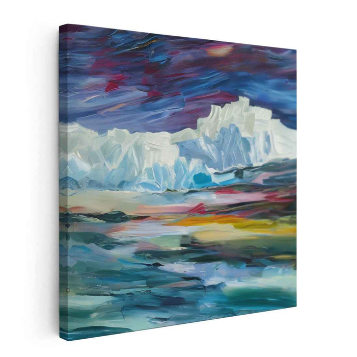Color Burst Reflections: Impasto Landscape with Vibrant Reflections