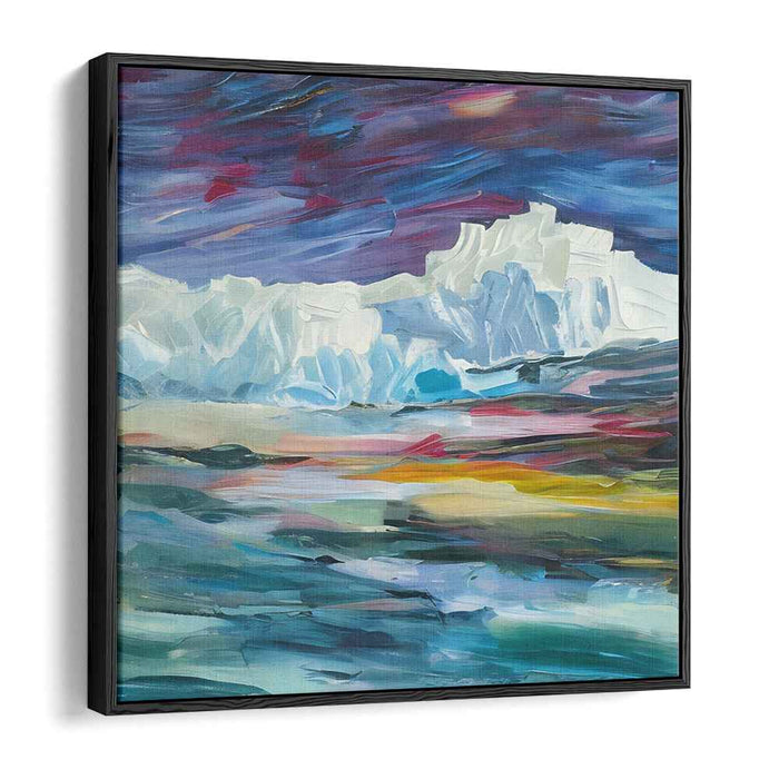 Color Burst Reflections: Impasto Landscape with Vibrant Reflections