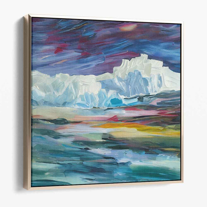 Color Burst Reflections: Impasto Landscape with Vibrant Reflections