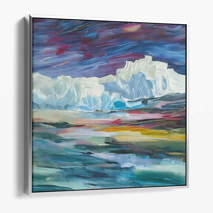 Color Burst Reflections: Impasto Landscape with Vibrant Reflections