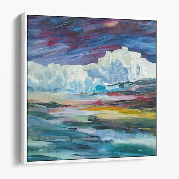Color Burst Reflections: Impasto Landscape with Vibrant Reflections